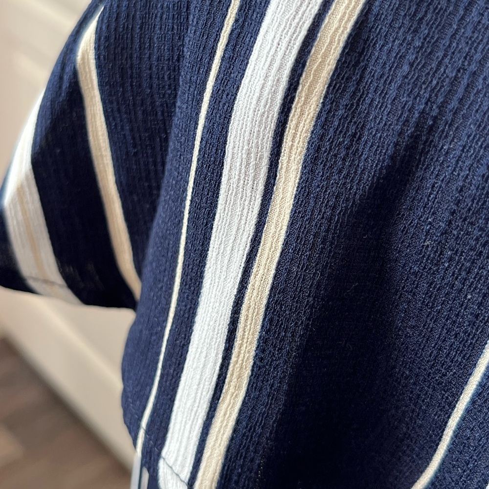 💙NWT Lucca Couture Navy Blue Striped Maxi Dress - Picture 6 of 14